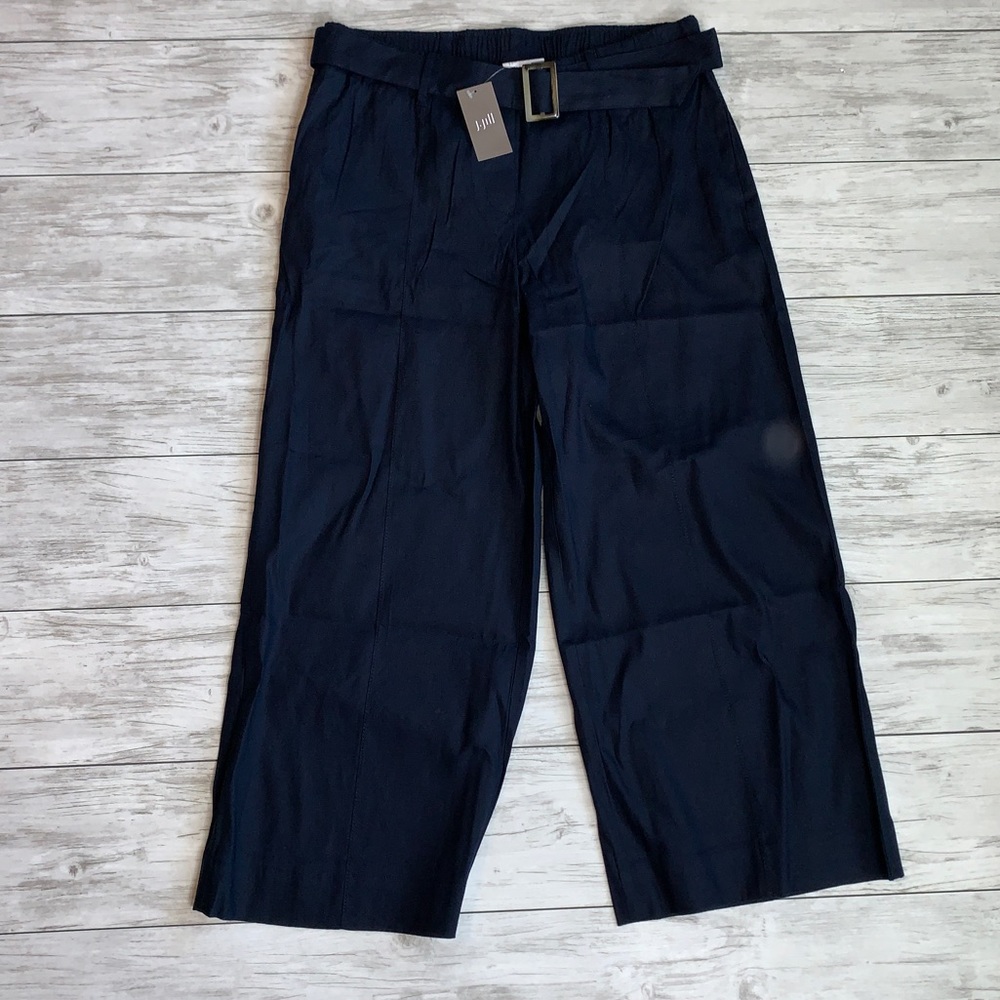 J Jill Blue Linen Stretch Pants Size Medium